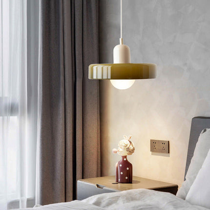 Lampa wisząca Bauhaus | Żywe kolorowe szkło | Nowoczesny design | Funkcjonalny wystrój domu | Energooszczędne oświetlenie do salonu, jadalni i sypialni