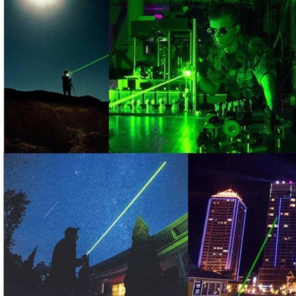 Zestaw zielonych wskaźników laserowych o dużej mocy | Super jasne | Regulowana ostrość | Bezpieczna blokada dziecięca | Zasięg 500-10000m | Akumulator 18650 | Lekki | Zaawansowana technologia optyczna | Ciągła wiązka | Przenośna konstrukcja 