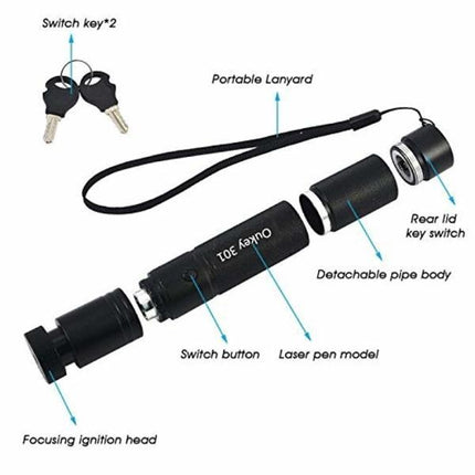 Zestaw zielonych wskaźników laserowych o dużej mocy | Super jasne | Regulowana ostrość | Bezpieczna blokada dziecięca | Zasięg 500-10000m | Akumulator 18650 | Lekki | Zaawansowana technologia optyczna | Ciągła wiązka | Przenośna konstrukcja 
