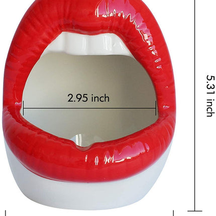 Ceramiczna donica z możliwością ustalenia Pouty Lips | Zabawne i kapryśne | Czerwony, różowy, fioletowy | Trwałe i dopuszczalne robione | Odporne na ciepło i wiatroszczelne | Dekoracja wnętrz do domu lub biura | Pomysł na prezent | 12x6 cm | 1 szt