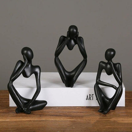 Abstrakcyjna, elegancka statua z żywicy myśliciela | Nowoczesny minimalistyczny design | Wystrój blatu | Trzy kolory i pozy | Sztuka domowego biura | Przyjazny dla środowiska | 8cm x 13cm | Wyjątkowy pomysł na prezent