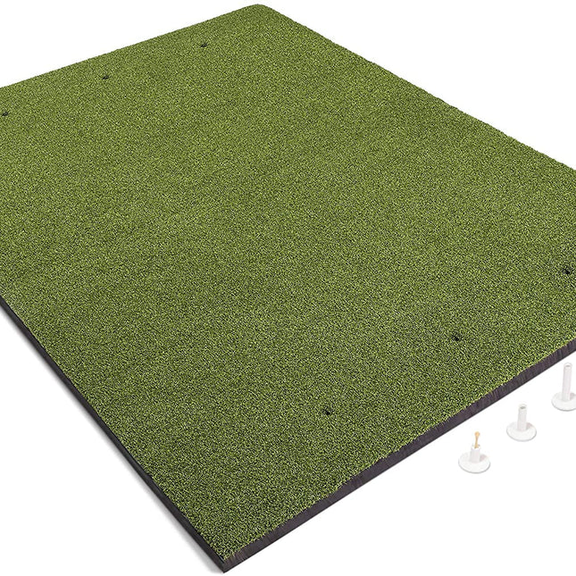 Mata Golfowa do Treningu | 5x4 ft Sztuczna Trawa | Pianka antypoślizgowa 15mm | 6 Pozycji Teeingowych | Zawiera 3 Gumowe Tee do Driverów | Syntetyczna Trawa dla Realistycznego Odczucia