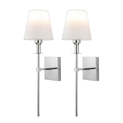 ChargeLume | Zestaw 2 przenośnych kinkietów LED z akumulatorem | Bezprzewodowe oświetlenie zewnętrzne wewnętrzne | duży nowoczesny design | Metal i plastik | 16×58cm