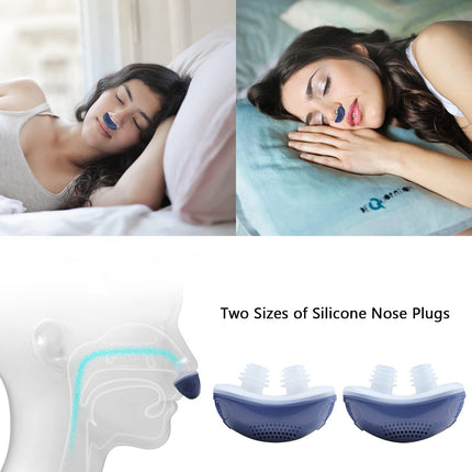 Urządzenie mikro CPAP | Zaawansowana technologia przeciw chrapaniu | Regulowane poziome komfort | Akumulator USB | Cicha i dyskretna praca | Wbudowany oczyszczacz powietrza | Kompaktowa i przyjazna dla konstrukcji użytkownika | Niebieski/biały