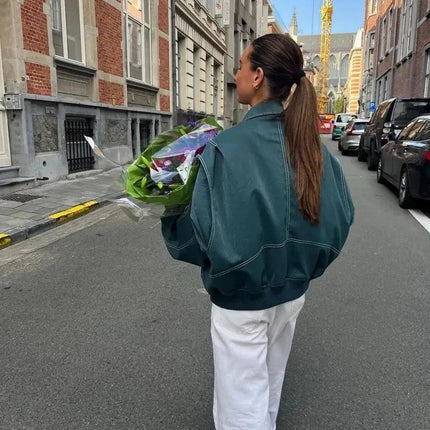 Liz - Oversized leren jas - Visconte