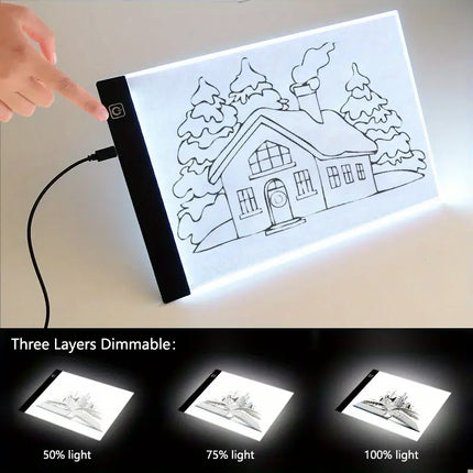 Mobilna Tablica LED A3 A4 A5 | Zasilanie USB | Regulowane Poziomy Jasności | Ochrona Oczu | Wszechstronna do Sztuki, Tatuażu, Quiltingu i Projektów | Lekka i Kompaktowa Konstrukcja Dla Artystów i Projektantów
