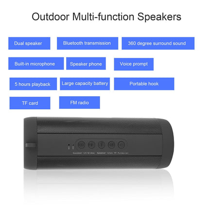 Czarny kierowca Bluetooth | Dźwięk o wysokiej rozdzielczości | Bateria 1800 mAh | Bluetooth 4.0 | 5-godzinny czas określony | Obsługa kart TF | Wodoodporność IPX5 | Lekki | Krystalicznie czysty dźwięk | Do użytku wewnątrz i na zewnątrz