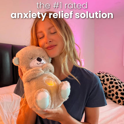 Snuggle Oddychająca Wydra Niedźwiedź | Pluszowa zabawka 30 cm z kojącą muzyką i muzyką | Idealny pomocnik w zasypianiu i towarzysz przytulania | Materiały wysokiej jakości | Prezent dla dziecka o miękkiej fakturze i delikatnych danych osobowych
