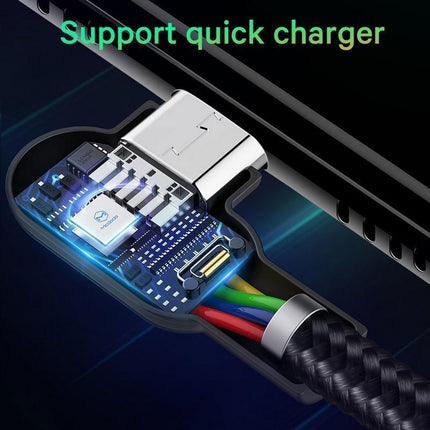 Niezniszczalny kabel do szybkiego ładowania | Wytrzymało 65 000 | kompatybilny z USB, Type-C i iPhonem | Obrót o 90 stopni | Inteligentne klipsy do ładowania | Trwałe i odporne na strzępienie | Uniwersalne rozwiązanie do ładowania