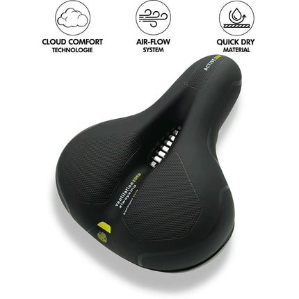CloudComfort Pro | Ergonomiczne amortyzowane siodełko rowerowe | Wbudowane oświetlenie | Oddychający i odporny na warunki atmosferyczne | Bezbolesny komfort jazdy na rowerze | Miękka konstrukcja odciążająca