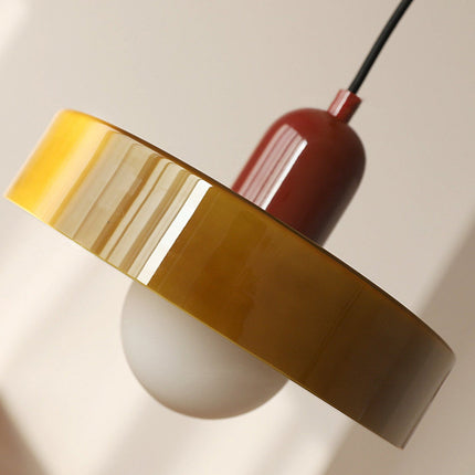 Lampa wisząca Bauhaus | Żywe kolorowe szkło | Nowoczesny design | Funkcjonalny wystrój domu | Energooszczędne oświetlenie do salonu, jadalni i sypialni