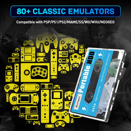 Retro konsola do gier | Ponad 110 000 klasycznych gier | Ponad 80 emulatorów | Wielojęzyczny interfejs | bezprzewodowy z kontrolerem bezprzewodowym | Łączność HDMI i USB | Podłącz i graj | Nostalgiczna zabawa dla wszystkich grup wiekowych