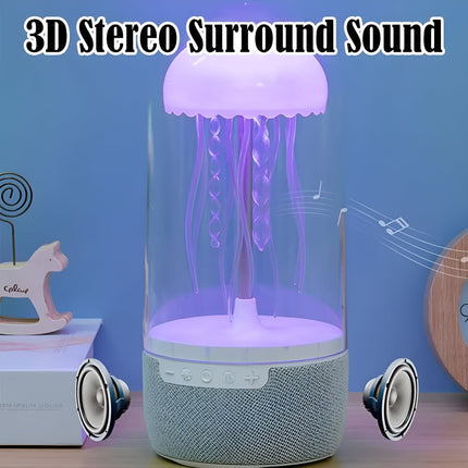 Przenośna lampa z pływającą meduzą | Głośnik Bluetooth | 8 zmieniających kolory świateł LED | Akumulator USB-C | Wystrój Pokoju | Relaks i Imprezowa Atmosfera | Intuicyjne sterowanie dotykowe | Nowoczesne urządzenie audiowizualne