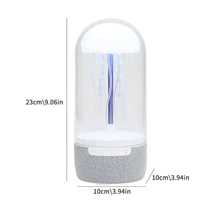 Przenośna lampa z pływającą meduzą | Głośnik Bluetooth | 8 zmieniających kolory świateł LED | Akumulator USB-C | Wystrój Pokoju | Relaks i Imprezowa Atmosfera | Intuicyjne sterowanie dotykowe | Nowoczesne urządzenie audiowizualne