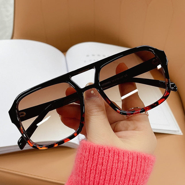 Kwadratowe okulary zimowe w stylu retro | Żywe, cukierkowe kolory | Odblaskowa soczewka emitowana przed promieniowaniem UV | duży towarzysz plaży | Modny komfort