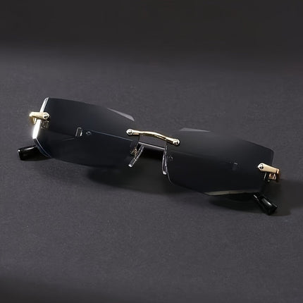 Oliwier | Męskie okulary kwadratowe w stylu vintage, bezramowe | Rama ze stali nierdzewnej | Soczewki poliwęglanowe | Stylowe okulary na co dzień