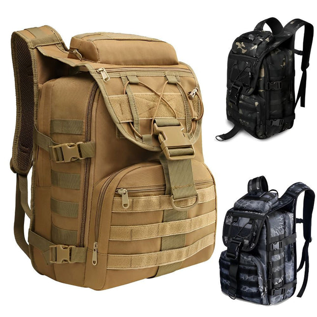 Plecak taktyczny wojskowy damski Noustia | 40L | Nylon 1000D odporny na zarysowania | systemu MOLLE | Kamuflaż | Podróże, wędrówki, biwakowanie, wędkowanie | Kieszenie z zamkiem | Wygodne szelki