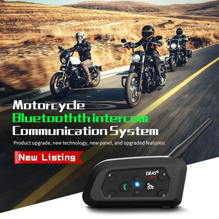 Noustia | Interkom Motocyklowy Bluetooth | Zasięg 800m | Woododporność | Do 6 Użytkowników | Wytrzymała Metalowa Złączka | Ładowanie Typ-C | Idealny na Każdą Wyprawę