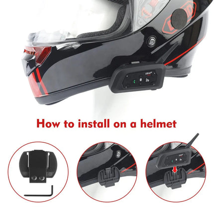 Noustia | Interkom Motocyklowy Bluetooth | Zasięg 800m | Woododporność | Do 6 Użytkowników | Wytrzymała Metalowa Złączka | Ładowanie Typ-C | Idealny na Każdą Wyprawę