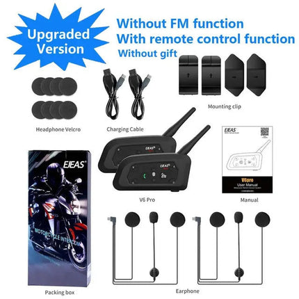 Noustia | Interkom Motocyklowy Bluetooth | Zasięg 800m | Woododporność | Do 6 Użytkowników | Wytrzymała Metalowa Złączka | Ładowanie Typ-C | Idealny na Każdą Wyprawę