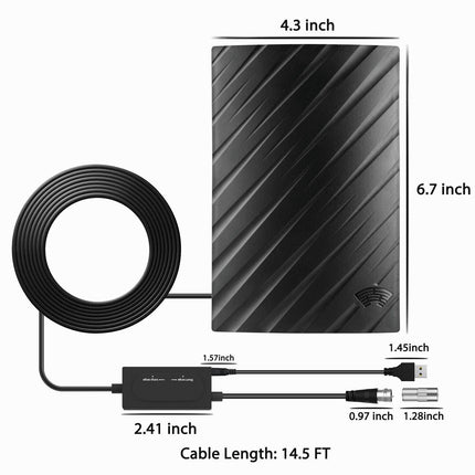 Antena HDTV Noustia | Obsługa 4K | Zasięg 600 Mil | Do Użytku Wewnątrz i Na Zewnątrz | Woododporna | Wzmocniony sygnał | Kabel Koncentryczny 5m | Rozdzielczość 1080P i 4K | Bez Opłat za Subskrypcje 