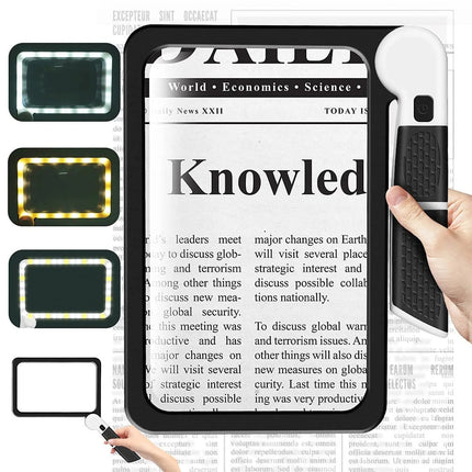 Składana lupa LED | 5-krotne powiększenie ręczne | Regulowane 48 diod LED | Ergonomiczny uchwyt antypoślizgowy | Kompaktowy design do czytania i hobby | Zasilanie bateryjne | Noustia