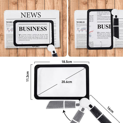 Składana lupa LED | 5-krotne powiększenie ręczne | Regulowane 48 diod LED | Ergonomiczny uchwyt antypoślizgowy | Kompaktowy design do czytania i hobby | Zasilanie bateryjne | Noustia