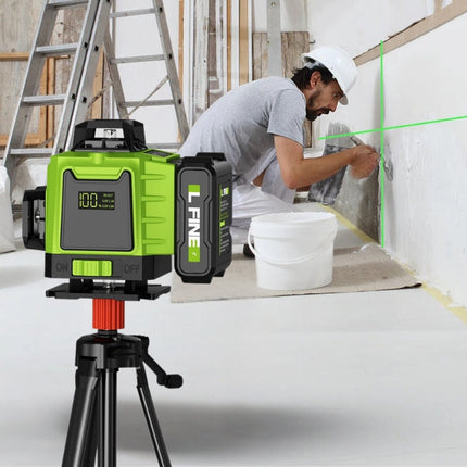 16-liniowy laser 4D | 360° zasięg | Bluetooth | Bateria Li-ion & ładowanie Type-C | Samopoziomujący | Odporny na kurz i wodę | Kompaktowy design dla profesjonalnej precyzji | Zasięg do 200 stóp