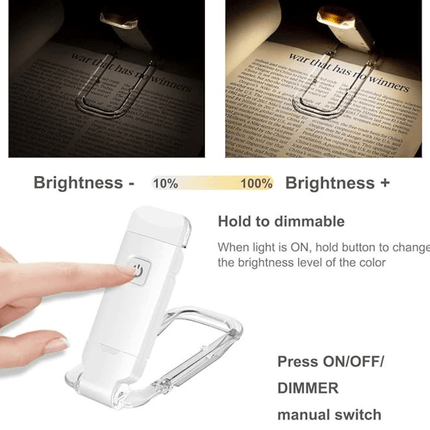 Lampka do czytania LED | Regulowana jasność i temperatura barwowa | USB do ładowania | Zmniejszenie zwolnienia oczu | Kompaktowa konstrukcja | Blokuje 99,9% światła niebieskiego | Idealna do podróży | Czarna, biała, różowa, niebieska