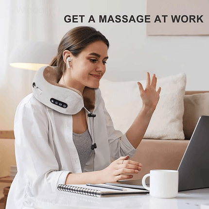 Noustia | Urządzenie do relaksu | Techniki masażu Shiatsu | Przyjazne w podróży | Ładowalne USB | Aksamit i pianka z pamięci | Uśmierzane jest dostarczane i dostarczane | Ergonomiczny kształtowy U | Lekki i przenośny
