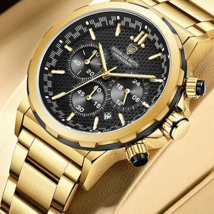 Męski smartwatch chronografowy ze stali nierdzewnej | Regulowany pasek | Eleganckie warianty srebrne lub czarne | Trwała, odporna na zużycie konstrukcja | Nowoczesna technologia | Spersonalizowane dopasowanie | Stylowy i funkcjonalny