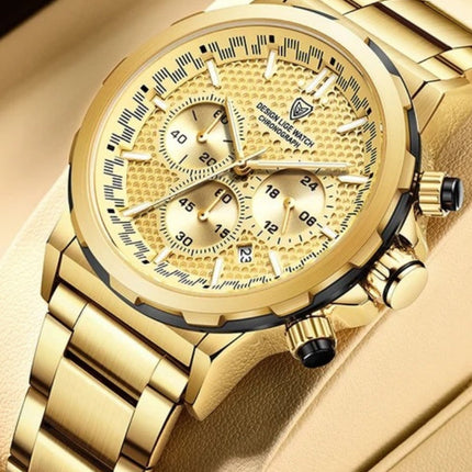 Męski smartwatch chronografowy ze stali nierdzewnej | Regulowany pasek | Eleganckie warianty srebrne lub czarne | Trwała, odporna na zużycie konstrukcja | Nowoczesna technologia | Spersonalizowane dopasowanie | Stylowy i funkcjonalny