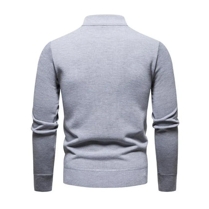 Dzianinowy sweter z zamkiem do połowy | Lekki sweterek | Oddychająca tkanina | Wszechstronny kołnierz | Dopasowany krój | Odzież smart-casual | Wyrafinowany styl | Idealna odzież wierzchnia na przejściową | Można nakładać warstwy