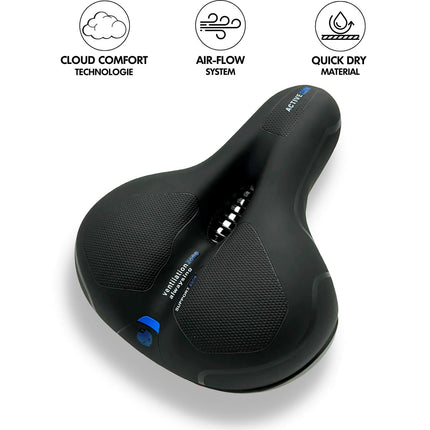 CloudComfort Pro | Ergonomiczne amortyzowane siodełko rowerowe | Wbudowane oświetlenie | Oddychający i odporny na warunki atmosferyczne | Bezbolesny komfort jazdy na rowerze | Miękka konstrukcja odciążająca