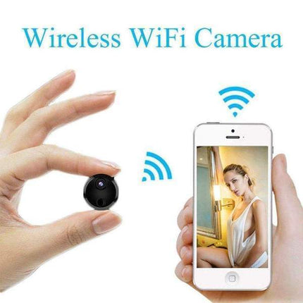 Mini kamera WiFi bezpieczeństwa 1080P HD | Aplikacja na smartfona | Noktowizor | Nadzor bezprzewodowy | Przenośna konstrukcja | Wykrywanie ruchu | Zdalne regularne | Następnie wgrywając | 12 świateł podczerwonych | Szeroki kąt 150°