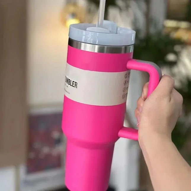 Izolowany kubek podróżny HydratePro | Dwuścienna stal nierdzewna | 1180ml | Szczelna pokrywa FlowState z funkcją słomki | Utrzymuje napoje gorące przez 12 godzin, zimne przez 11 godzin