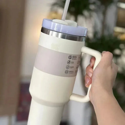 Izolowany kubek podróżny HydratePro | Dwuścienna stal nierdzewna | 1180ml | Szczelna pokrywa FlowState z funkcją słomki | Utrzymuje napoje gorące przez 12 godzin, zimne przez 11 godzin