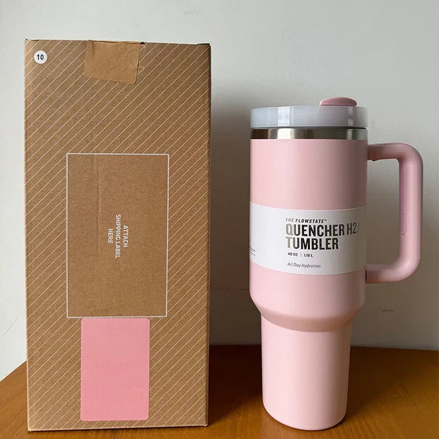 Izolowany kubek podróżny HydratePro | Dwuścienna stal nierdzewna | 1180ml | Szczelna pokrywa FlowState z funkcją słomki | Utrzymuje napoje gorące przez 12 godzin, zimne przez 11 godzin