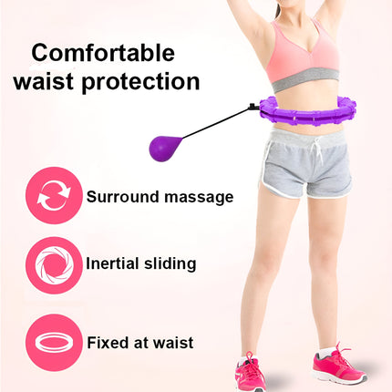 Inteligentne ważone hula hop | Koło fitness ujędrniające i spalające kalorie | Regulowana talia do 43 cali | Odłączane części | Ciche podłoże boczne | Rozwiązanie do ćwiczeń w domu | Trwały materiał ABS