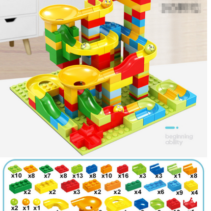 Interaktywny zestaw Marble Racer | Nauka STEM | Kreatywny zestaw do budowania i wyścigów dla dzieci | 168 sztuk | Zabawka edukacyjna dla dzieci w wieku 3+ | Rozwijaj umiejętności motoryczne i wyobraźnię | Plastik ABS | Bloki, lejki i zjeżdżalnie
