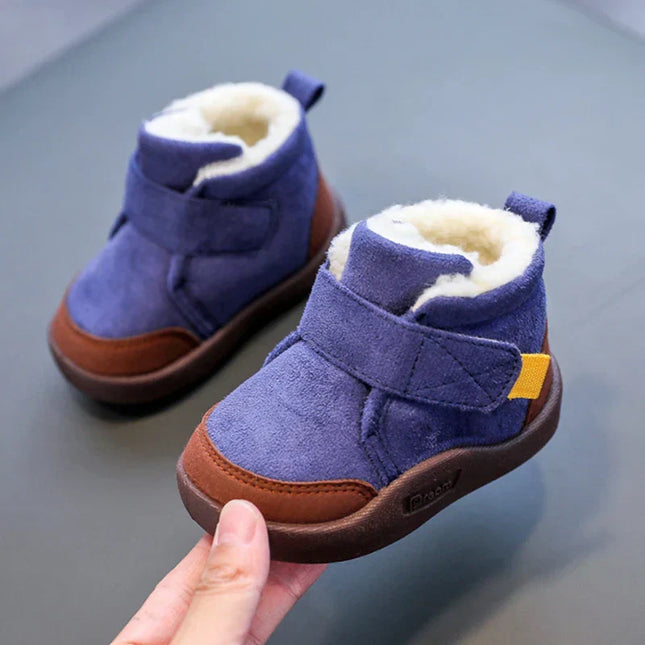 MiniModa™ | Ciepłe zamszowe buty dziecięce z podszewką z pluszu | Podeszwa antypoślizgowa | Łatwe zamknięcie | Stylowe obuwie zimowe dla niemowląt i małych dzieci | Rozmiary 20-29