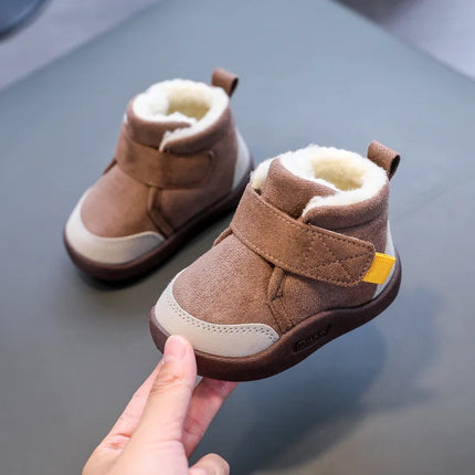 MiniModa™ | Ciepłe zamszowe buty dziecięce z podszewką z pluszu | Podeszwa antypoślizgowa | Łatwe zamknięcie | Stylowe obuwie zimowe dla niemowląt i małych dzieci | Rozmiary 20-29