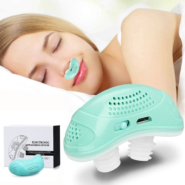 Urządzenie mikro CPAP | Przenośny lek na bezdech senny | Bezprzewodowe rozwiązanie przeciw chrapaniu | Materiał nadający się do odrzucenia | Lekki i wygodny | Akumulator USB | Trwałe przez 6-12 miesięcy | Zawierają zatyczki do nosa i zwykłe
