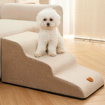 PawStep Luxe | Eleganckie schody dla zwierząt | Powierzchnia antypoślizgowa | Stylowa i bezpieczna drabina | Idealny dla małych ras i seniorów | Nowoczesny design | Lekki | Opcje 2 lub 3 kroków | Trwałe materiały