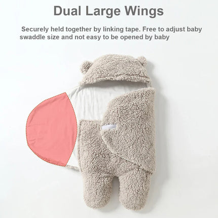 Ultra-miękki miś SnuggleBear | Przytulny regulowany kocyk dziecięcy | Bezpieczny komfort i ciepło niemowlęcia