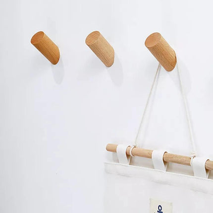 Haczyki ścienne z drewna | Wieszaki na szaliki i kapelusze | Rozwiązanie do przechowywania w kuchni w przedpokoju w sypialni | Trzy kolory i rozmiary | Łatwa instalacja | Minimalistyczny design