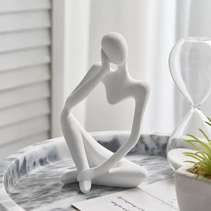Abstrakcyjna, elegancka statua z żywicy myśliciela | Nowoczesny minimalistyczny design | Wystrój blatu | Trzy kolory i pozy | Sztuka domowego biura | Przyjazny dla środowiska | 8cm x 13cm | Wyjątkowy pomysł na prezent