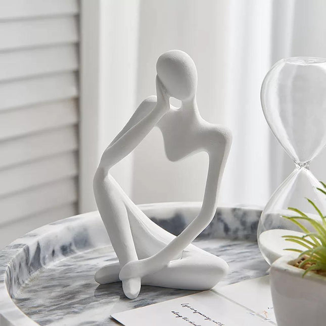 Abstrakcyjna, elegancka statua z żywicy myśliciela | Nowoczesny minimalistyczny design | Wystrój blatu | Trzy kolory i pozy | Sztuka domowego biura | Przyjazny dla środowiska | 8cm x 13cm | Wyjątkowy pomysł na prezent