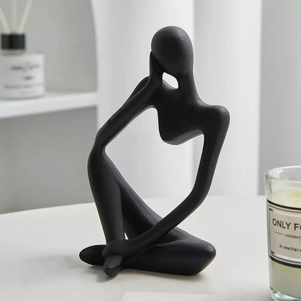 Abstrakcyjna, elegancka statua z żywicy myśliciela | Nowoczesny minimalistyczny design | Wystrój blatu | Trzy kolory i pozy | Sztuka domowego biura | Przyjazny dla środowiska | 8cm x 13cm | Wyjątkowy pomysł na prezent