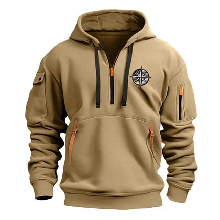 Męska bluza sportowa z wieloma zamkami Armoire Melbourne | Haftowane detale | Bezpieczne zamek na zamek | Oddychająca tkanina | Regularny krój | Wszechstronny do użytku na siłowni i na co dzień | Dostępne w wielu kolorach